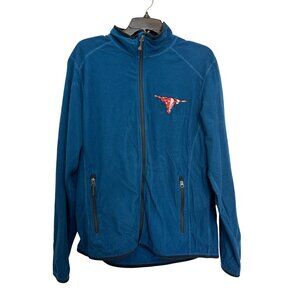 Eddie Bauer Full-Zip Fleece Jacket Men’s M Blue Lightweight Embroidered Design W